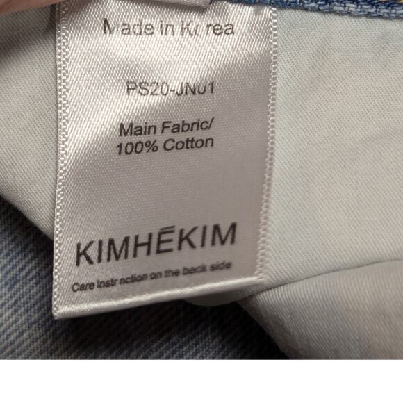 KIMHEKIM Heart Stamped Wide Leg High Rise Jeans Light Wash Size M - Picture 6 of 9